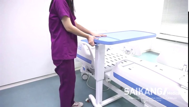 Table de lit sur roulettes - SKH201-2 - Jiangsu Saikang Medical Equipment -  à hauteur variable / à actionnement manuel